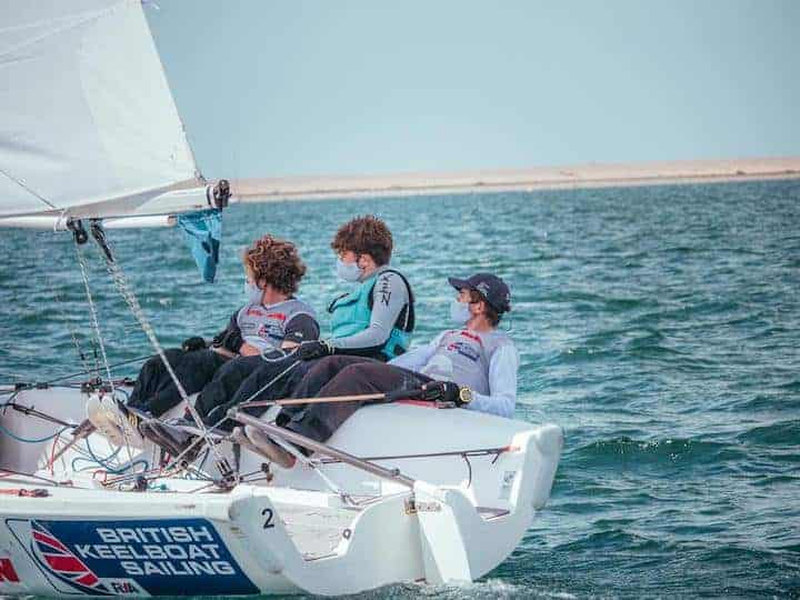 Photo of yachts racing in 2020 RYA Youth Match Racing